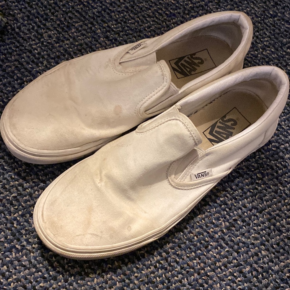 vans white slip on